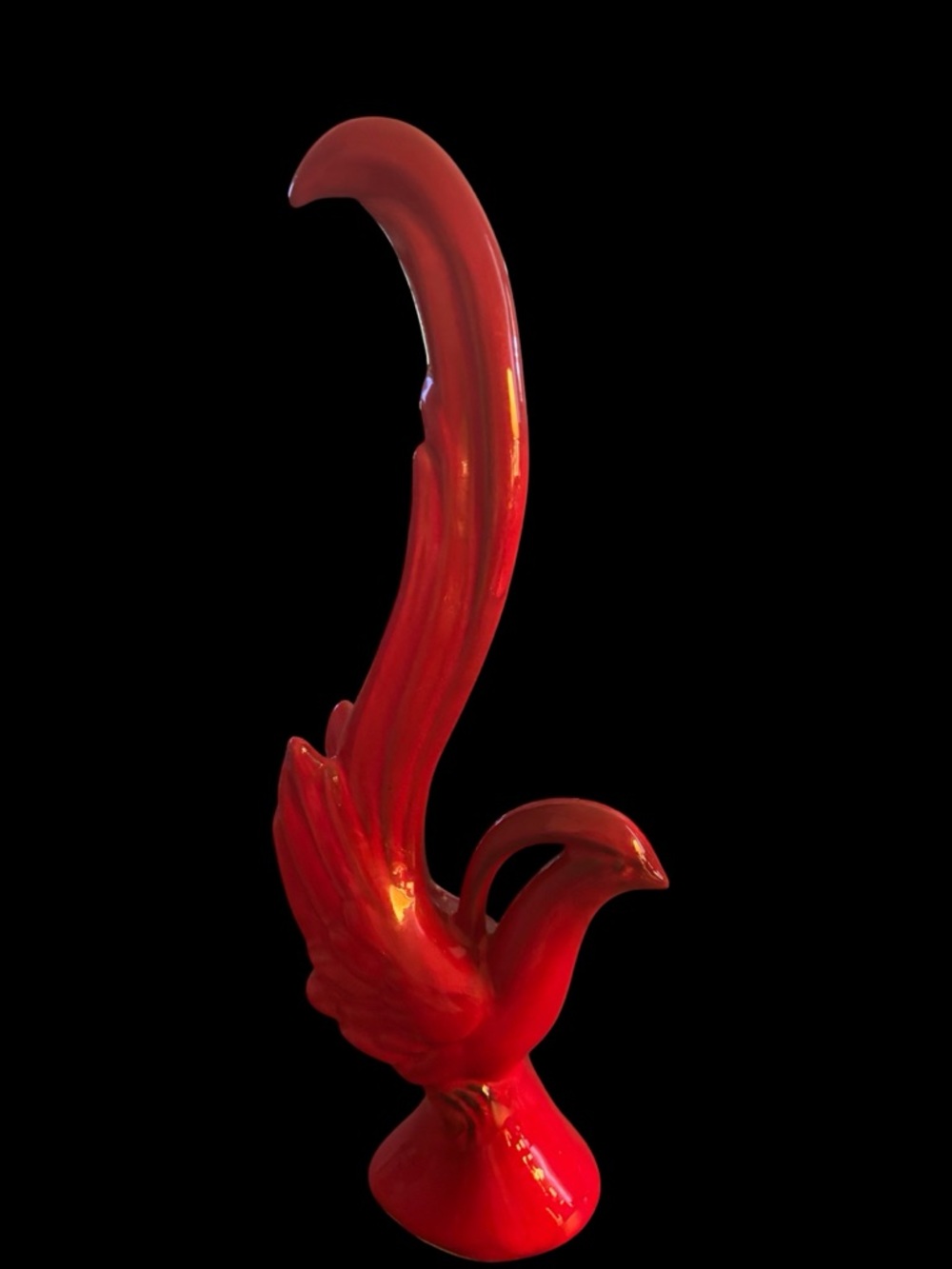 Red Rooster Ceramic Sculpture. Maybe from The California Pottery Company (?)